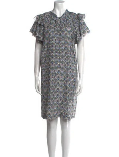 Pre-owned Munthe Floral Print Knee-length Dress In Neutral