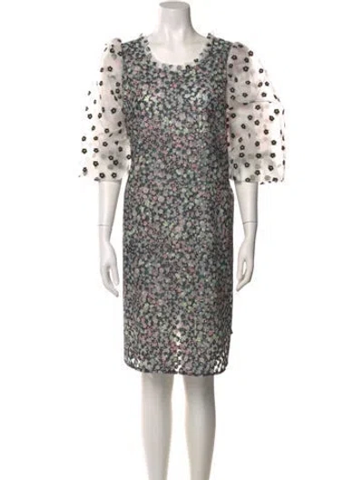 Pre-owned Munthe Floral Print Knee-length Dress W/ Tags In White