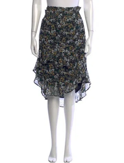 Pre-owned Munthe Floral Print Knee-length Skirt In Black