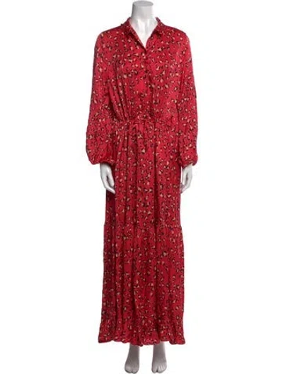 Pre-owned Munthe Floral Print Long Dress In Pink