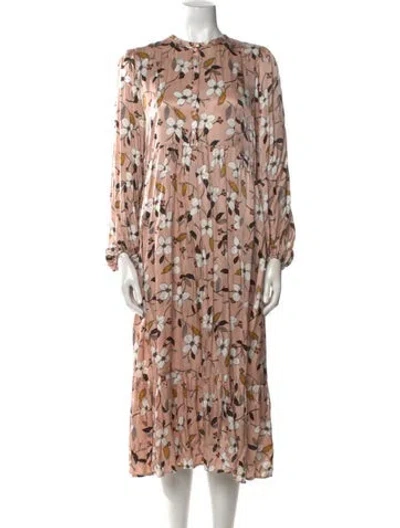 Pre-owned Munthe Floral Print Long Dress In Pink