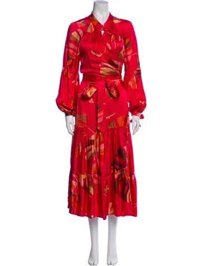 Pre-owned Munthe Floral Print Long Dress In Pink