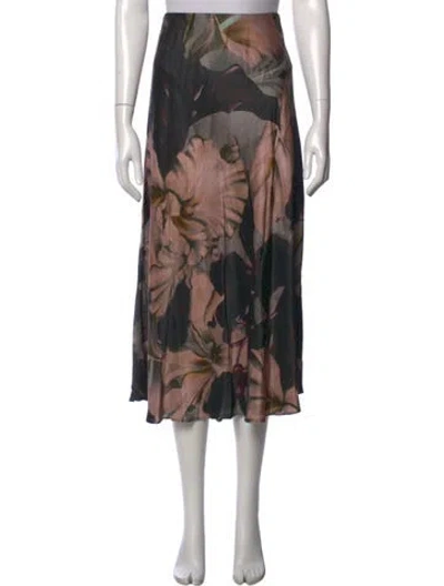Pre-owned Munthe Floral Print Midi Length Skirt In Brown