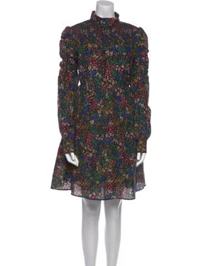 Pre-owned Munthe Floral Print Mini Dress In Black