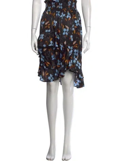 Pre-owned Munthe Floral Print Mini Skirt In Black