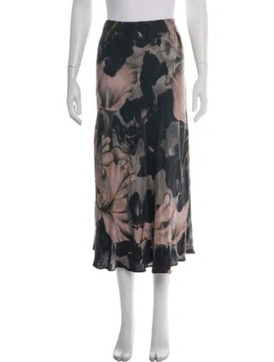Pre-owned Munthe Floral Print Skirt In Black