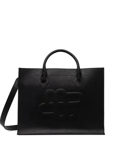 Munthe Black Logo-embossed Tote Bag