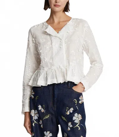 Munthe Fridoline Long Sleeve Top In Cream In White