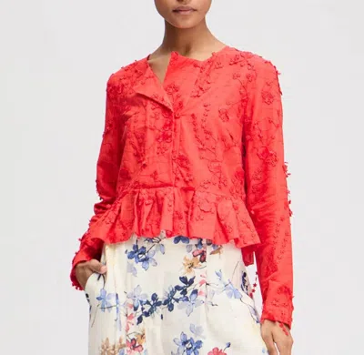 Munthe Fridoline Long Sleeve Top In Fiery Red