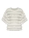 Munthe Fringe-trimmed Sheer T-shirt In Neutral