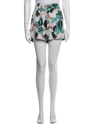 Pre-owned Munthe Graphic Print Mini Shorts In Blue/white