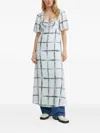 Munthe Grid-print Maxi Dress In White