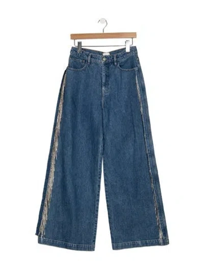 Pre-owned Munthe High-rise Wide Leg Jeans In Blue