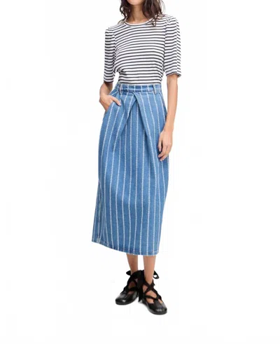 Munthe Jikolaz Stripe Top In Black In Blue
