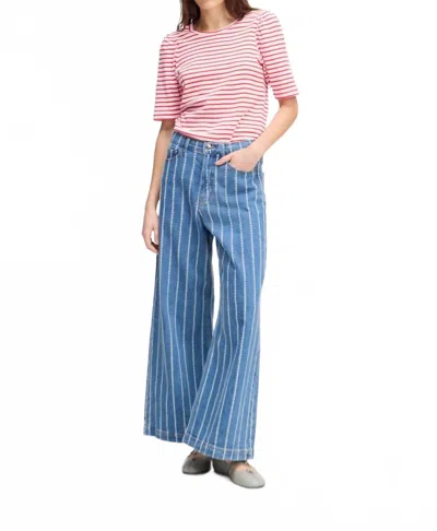 Munthe Jikolaz Stripe Top In Red In Blue