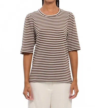 Munthe Jikolaz Striped Tee In Mocca In Multi