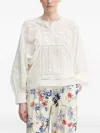 Munthe Lace-insert Puff-sleeve Top In White