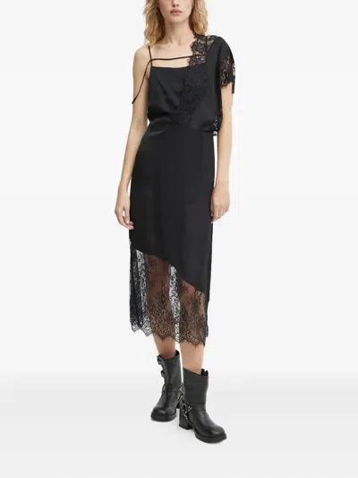 Munthe Lace-insert Slip Midi Dress In Black