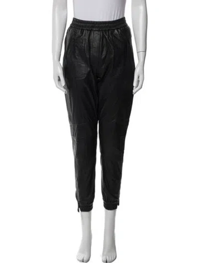 Pre-owned Munthe Lamb Leather Skinny Leg Pants In Multi