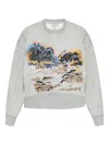 Munthe Landscape-embroidered Sweatshirt In Gray