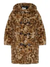 Munthe Leopard-print Toggle Coat In Brown