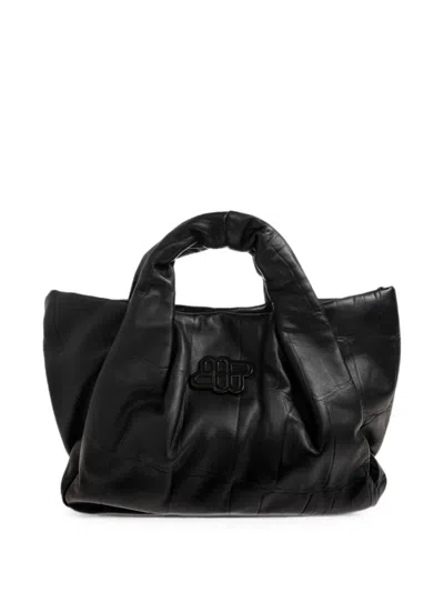 Munthe Lix Croco Croc-effect Tote Bag In Black