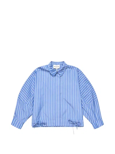 Munthe Loasta Striped Drawstring Shirt In Blue