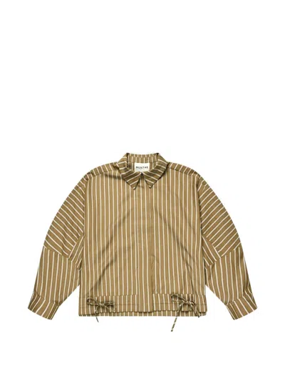 Munthe Loasta Striped Drawstring Shirt In Burgundy