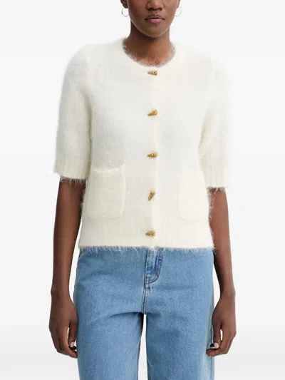 Munthe Locca Pocket Button Cardigan In Neutral