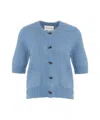 Munthe Locca' Short-sleeved Cardigan In Blue