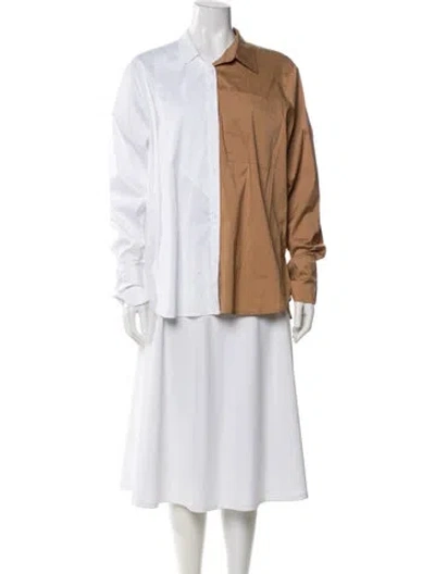 Pre-owned Munthe Long Sleeve Blouse In White