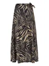 Munthe Lovella Zebra-print Wrap Skirt In Brown