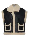 Munthe Lurple Toggle-fastening Shearling Vest In Black