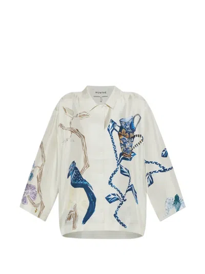 Munthe Nancie Graphic-print Button-down Shirt In White