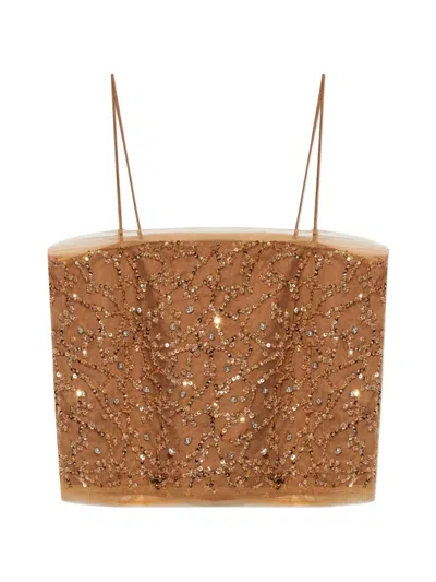 Munthe Nannali Sequin-embellished Bead-embellished Top In Multi