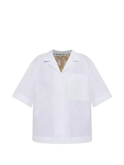 Munthe Naoko Sequin-embellished Short-sleeve Shirt In White