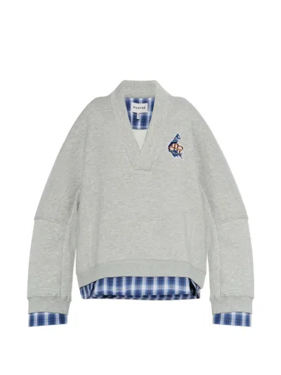 Munthe Nash Layered-effect Logo-patch Sweatshirt In White