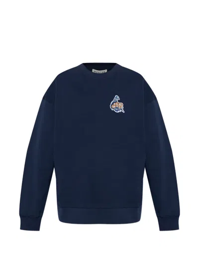 Munthe Nathan Embroidered Logo Sweatshirt In Blue
