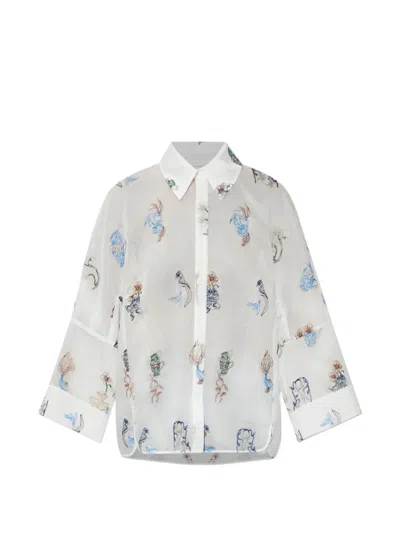 Munthe Nilsa Fish-embroidered Shirt In White