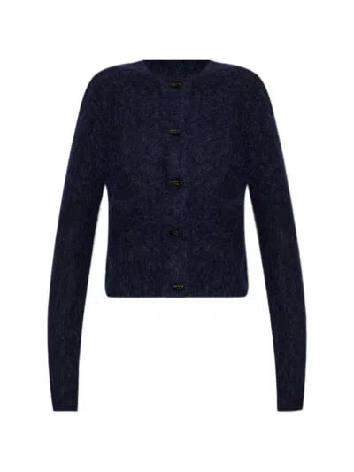 Munthe Nolocca Toggle-fastening Cardigan In Blue