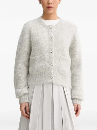 Munthe Nolocca Toggle-fastening Knit Cardigan In 그레이
