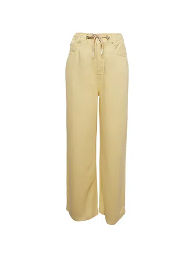 Pre-owned Munthe Obey Drawstring Wide-leg Jeans In Yellow