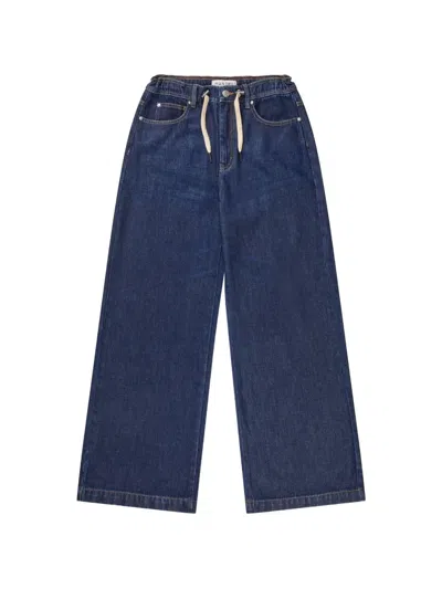 Munthe Obey Drawstring-waist Jeans In Blue