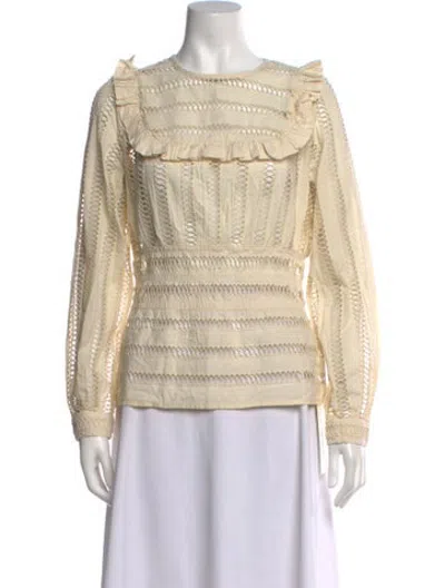Pre-owned Munthe Patterned Crew Neck Blouse In Neutrals
