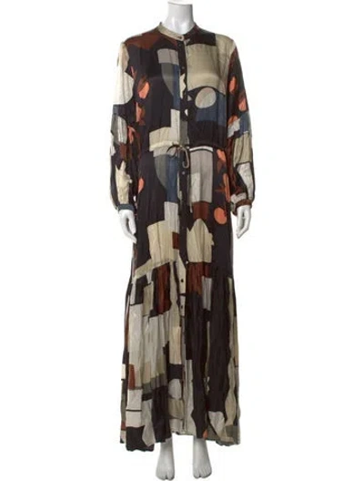 Pre-owned Munthe Patterned Long Dress In Neutral