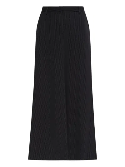 Munthe Pinstriped Ankle-length Skirt In Black