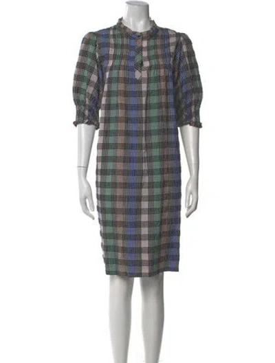 Pre-owned Munthe Plaid Print Knee-length Dress In Multi