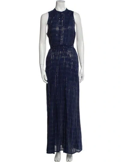 Pre-owned Munthe Plaid Print Long Dress