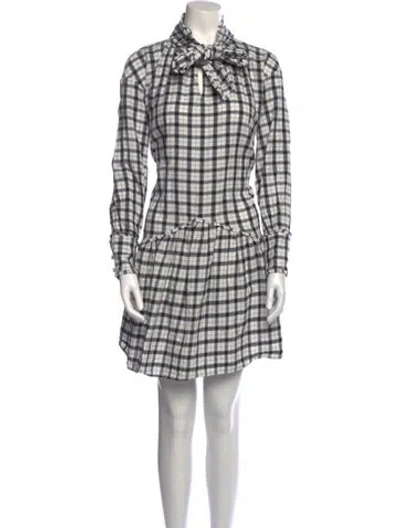Pre-owned Munthe Plaid Print Mini Dress In Black