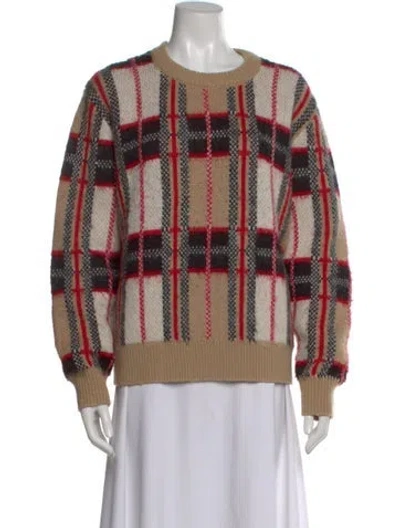 Pre-owned Munthe Plaid Print Scoop Neck Sweater In Multi